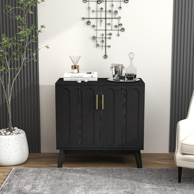 PEIHONGET Mid Century Modern Fluted Sideboard Cabinet with Adjustable Shelves, Buffet Cabinet with Storage for Living Room, Entryway, Hallway, Dining Room