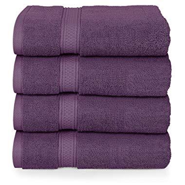 Utopia Towels Luxury Hotel and Spa Soft Bath Towels, 100% Combed Cotton Towels, 4 Pack, Plum