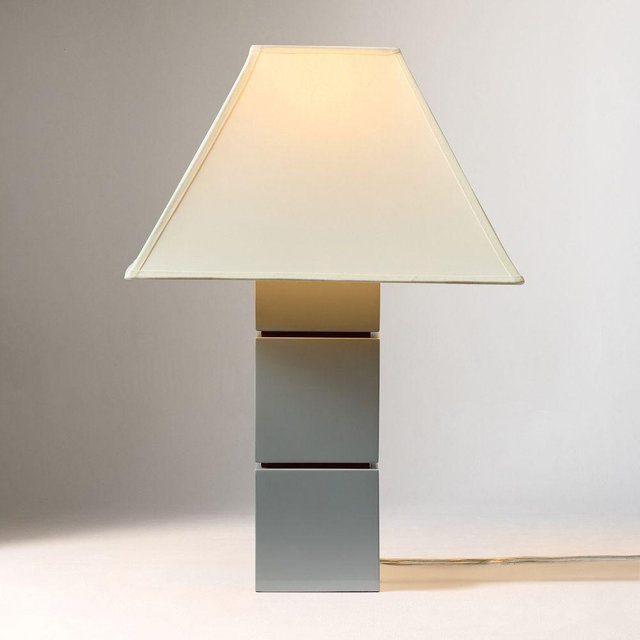 Emma Chamberlain Tiered Lacquer Table Lamp, 18", Blue