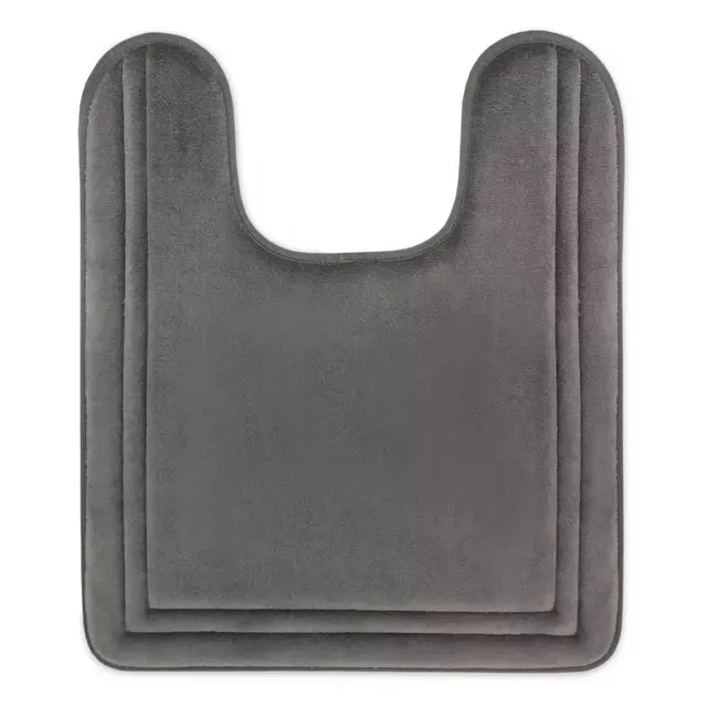 Simply Essential™ Memory Foam 21" x 24" Contour Bath Mat in Charcoal