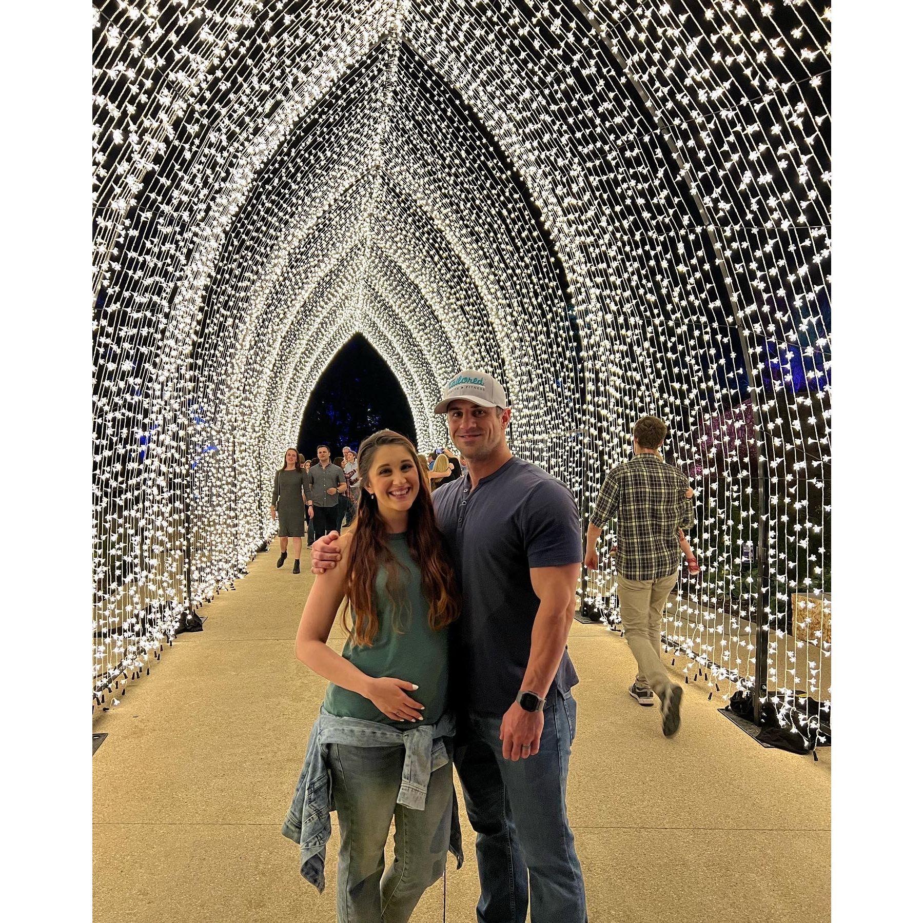 5 months pregnant with Kai at the Botanical Gardens in San Antonio