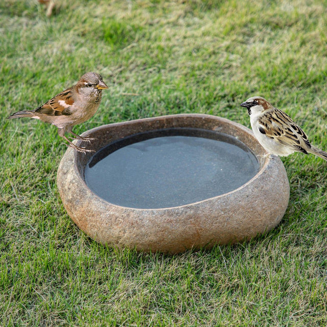 Natural River Stone Bird Bath, Large Bird Bath, Garden Bird Baths, Outdoor Stone Bird Bath,Bird Bath Bowl， Gift For Bird Lovers