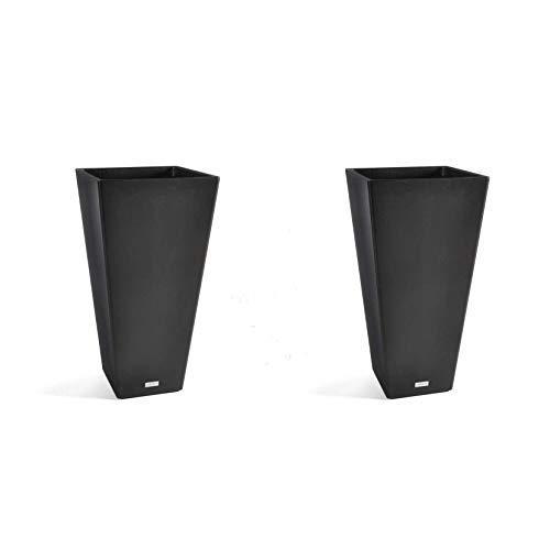 Veradek V-Resin Taper Tall Planter - Black - 30 in. - 2 Pack