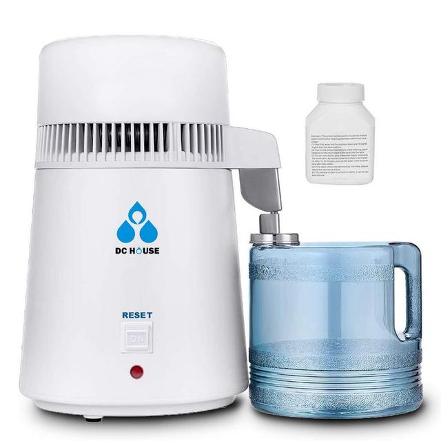 DC HOUSE 1 Gallon Water Distiller Machine, 750W Distilling Pure Water for Home Countertop Table Desktop, 4L Distilled Water Making Machine to Make Clean Water for Home