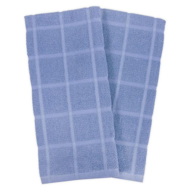 KitchenSmart® Colors 2 Solid Windowpane Kitchen Towels in Capri (Set of 2)