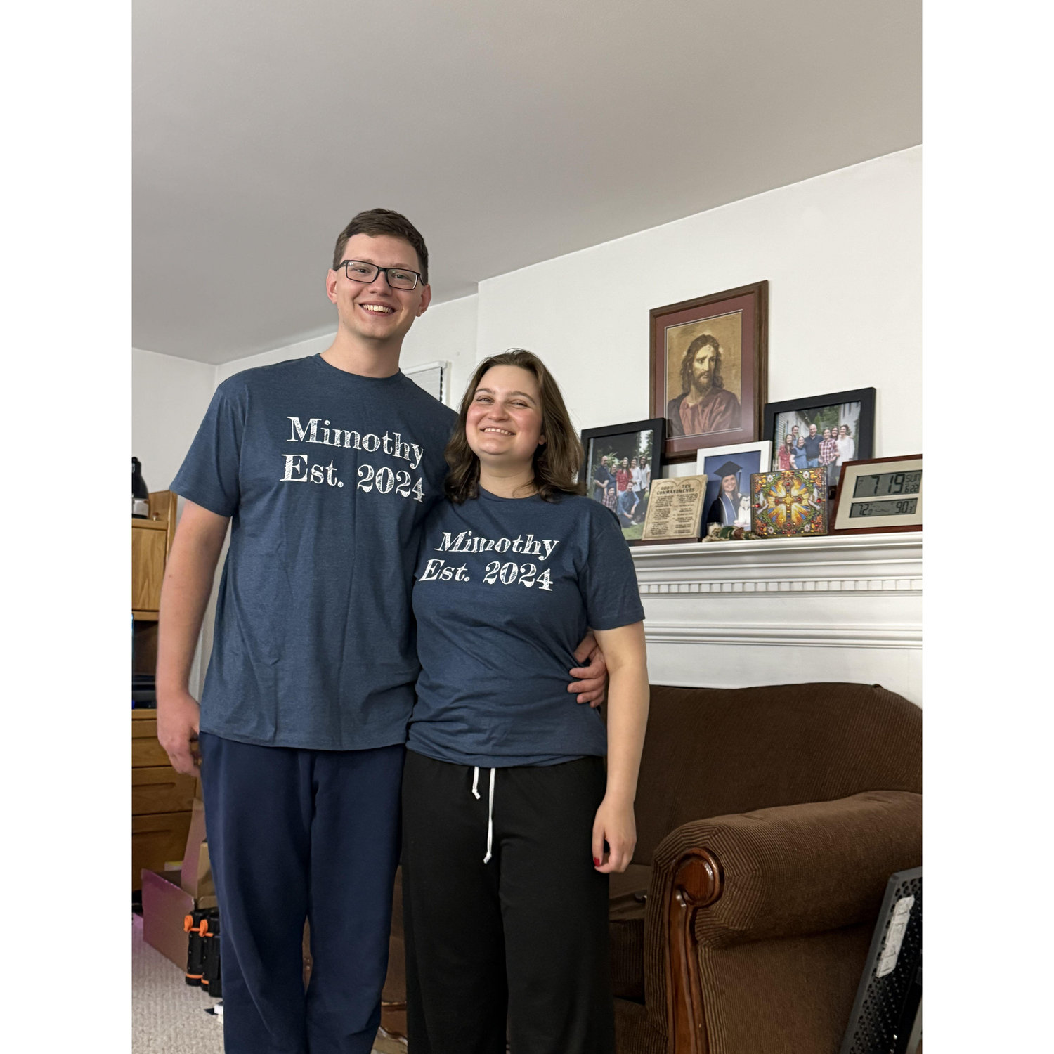 Mimothy T-Shirt one year anniversary gift. Many thanks to our dear friend Angelica for officially naming us Mimothy!