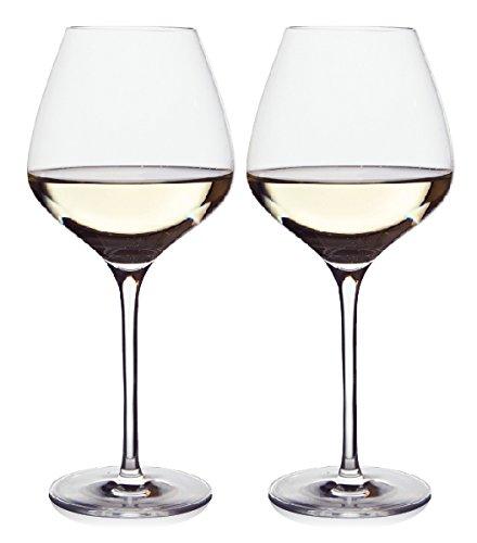 The One Wine Glass - Perfectly Designed Shaped Wine Glasses For All White Wines By Master Sommelier Andrea Robinson, Premium Set Of 2 Lead Free Crystal Glasses, Break Resistant White Wine Glasses