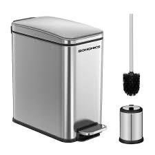 Stainless steel bathroom trash set