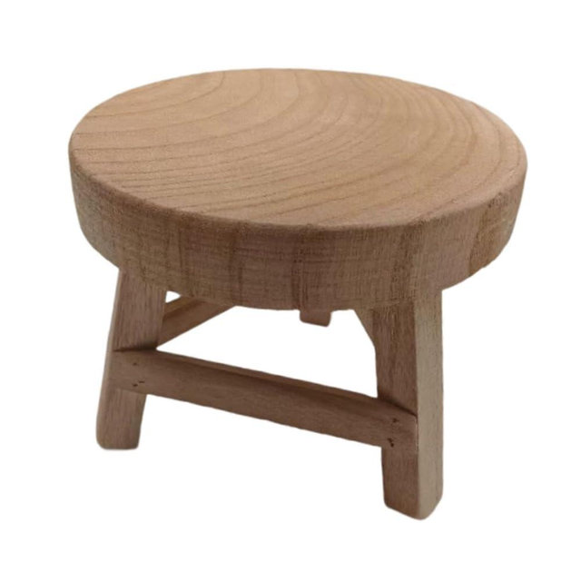 MYCENSE Wooden Stool Plant Stand for Indoor & Outdoor, Sturdy Flower Pot Stands Plants Shelf Potted Rack, Round Footstool, Decoration Racks for Home Office Garden Patio, C Wood 18x15cm
