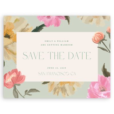 Grassy Sage, Green Wedding Digital Save the Date - Ashling Landscape
