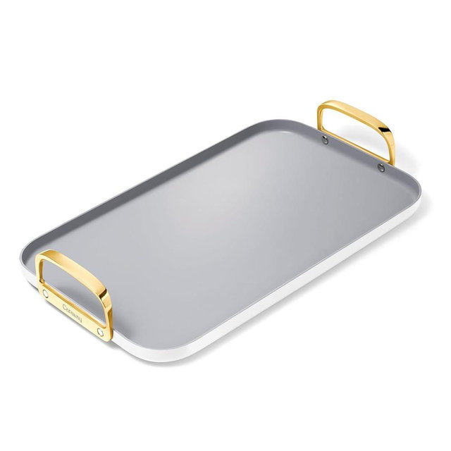 Caraway Double Burner Griddle - 19x12” Griddle Pan - Non-Stick Ceramic Coated - Non Toxic, PTFE & PFOA Free - Oven Safe & Compatible with All Stovetops - White