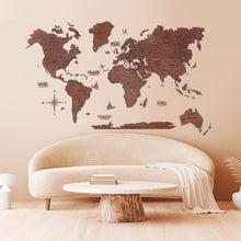 Wooden World Map Oak
