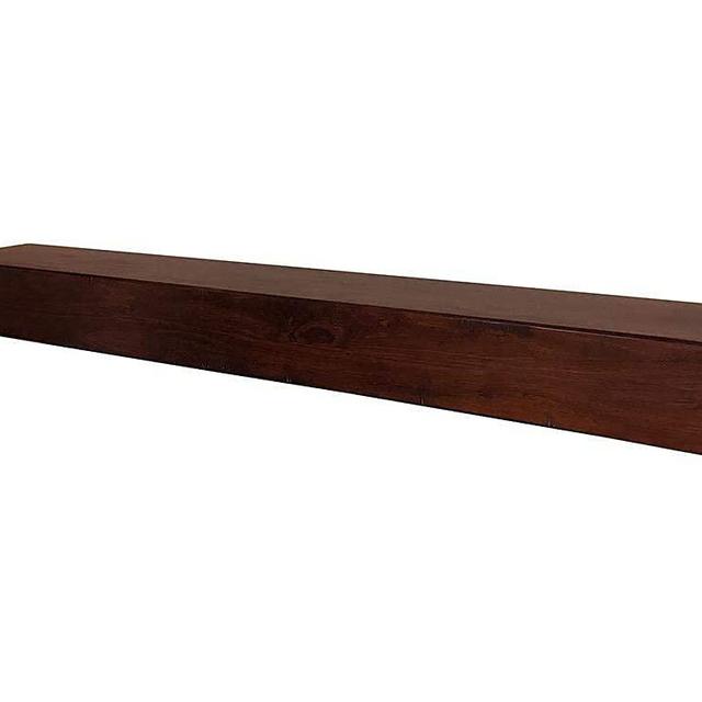 MANTELSDIRECT Dakota 60 Inch Pine Wood Floating Fireplace Mantel Shelf - Cinnamon Red | 9" Depth - Beautiful Wooden Rustic Mantel for Fireplaces, Living Rooms, Electric Fireplaces, and Below TVs