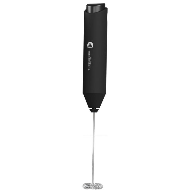 Powerful Milk Frother Wand - Mini Handheld Milk Frother with Stainless Steel Whisk - Battery-Powered Drink Mixer for Coffee, Lattes, Cappuccinos, Matcha - Coffee Enthusiasts Gift - Black