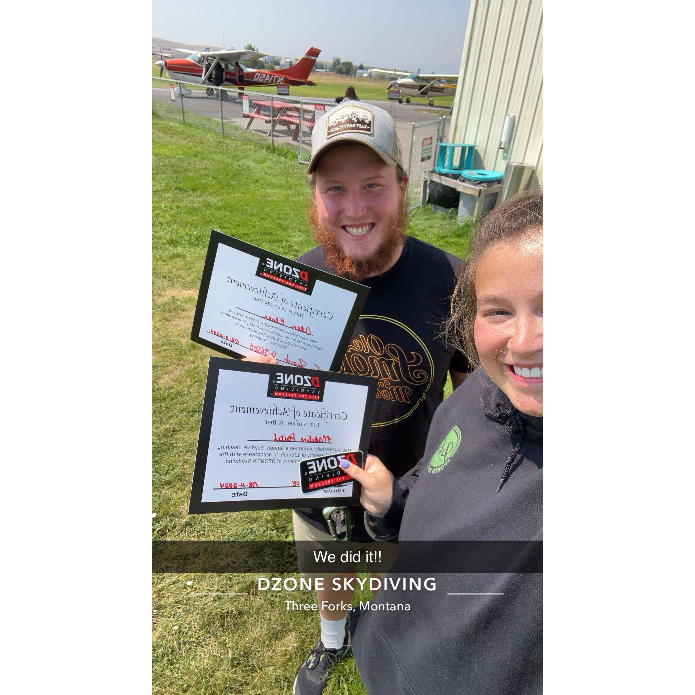 Went skydiving in Bozeman MT!