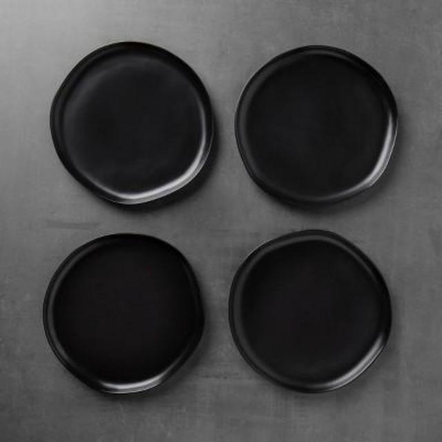 4pk Stoneware Dinner Plate Set of 4 - Black - Hearth & Hand™ with Magnolia