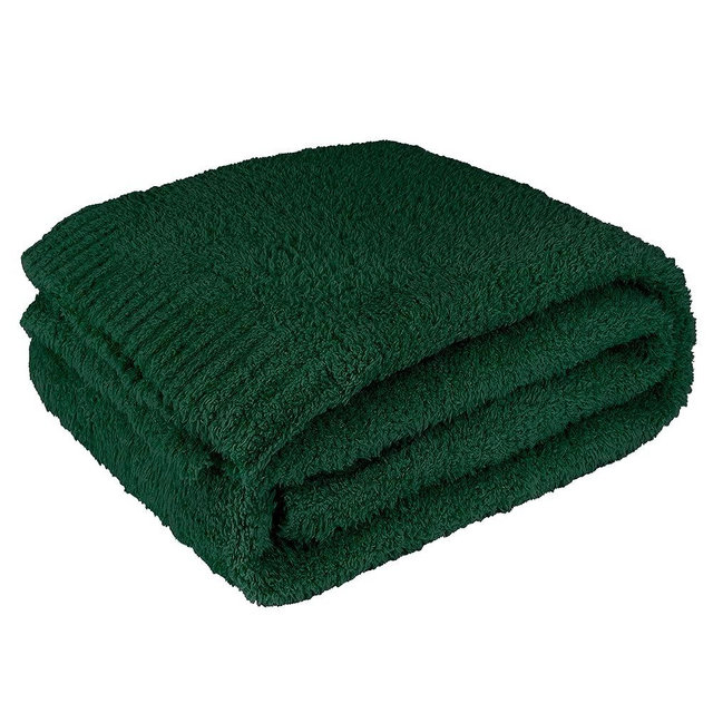PAVILIA Plush Knit Throw Blanket for Couch, Super Soft Fluffy Throw, Fuzzy Lightweight Blanket for Bed Sofa, Knitted Warm Cozy All Season Throw Blanket (Emerald Green, 60x80 inches)