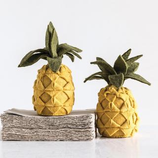 Handmade Wool Felt Pineapple Bookends