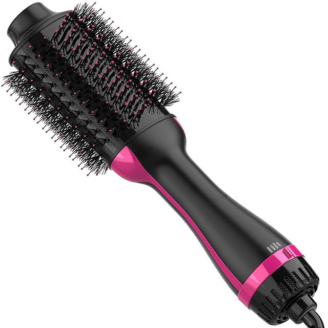 Dimecano Hair Dryer Brush, 4 in 1 One Step Hair Dryer and Styler Volumizer, Professional Hot Air Brush with Negative Ion Anti-frizz Blowout for Drying, Straightening, Salon, Black Pink