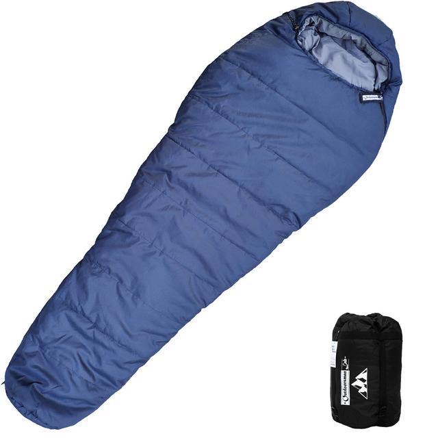 Outdoorsman Lab Sleeping Bag for Adults and Kids - All Seasons Compact, Portable, Waterproof Lightweight Camping Gear - for Backpacking, Hiking, Outdoor Travel - with Compression Sack