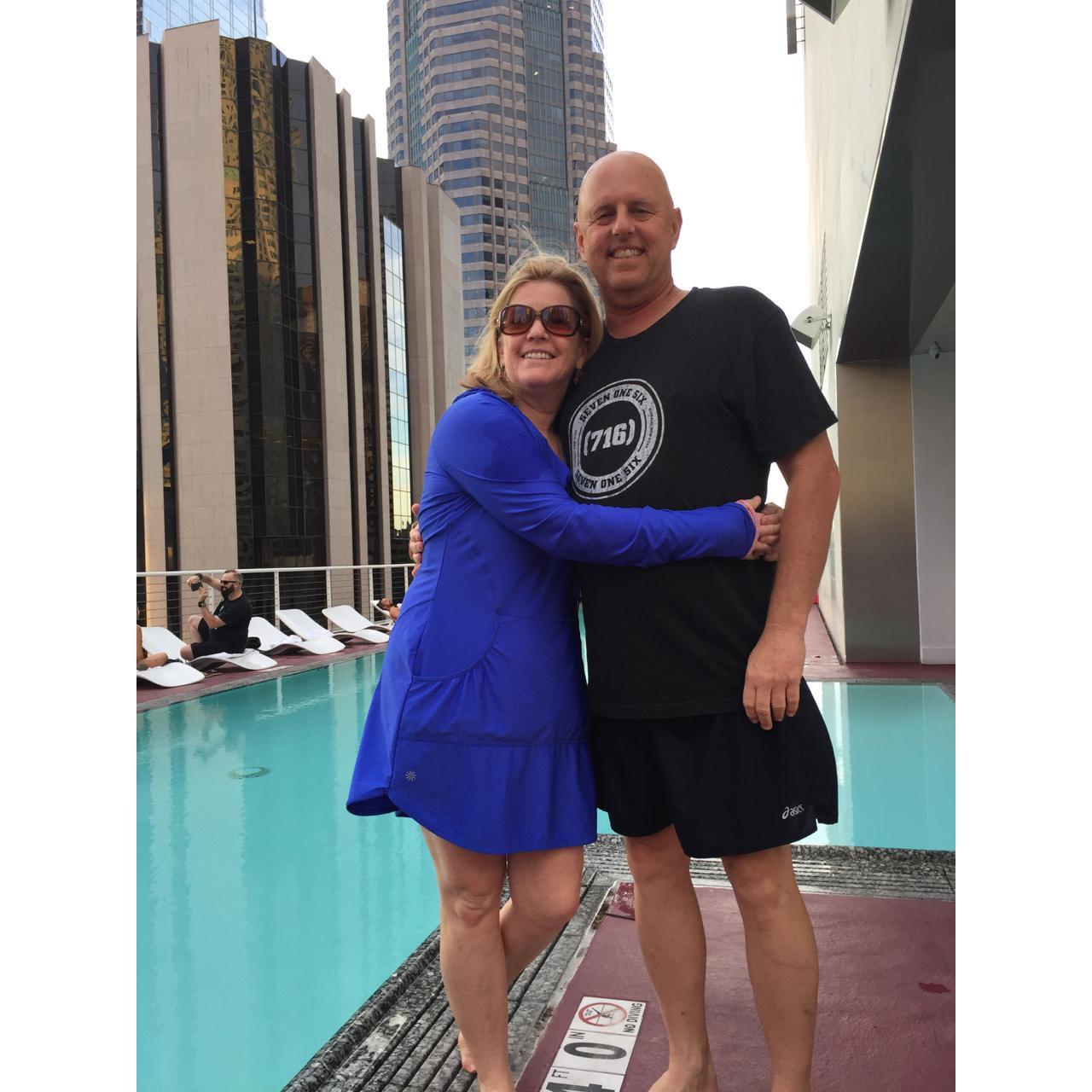 Rooftop swim in Los Angeles