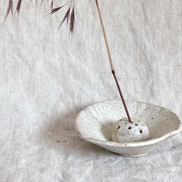 Ceramic Ikebana in cream off white Glaze,...