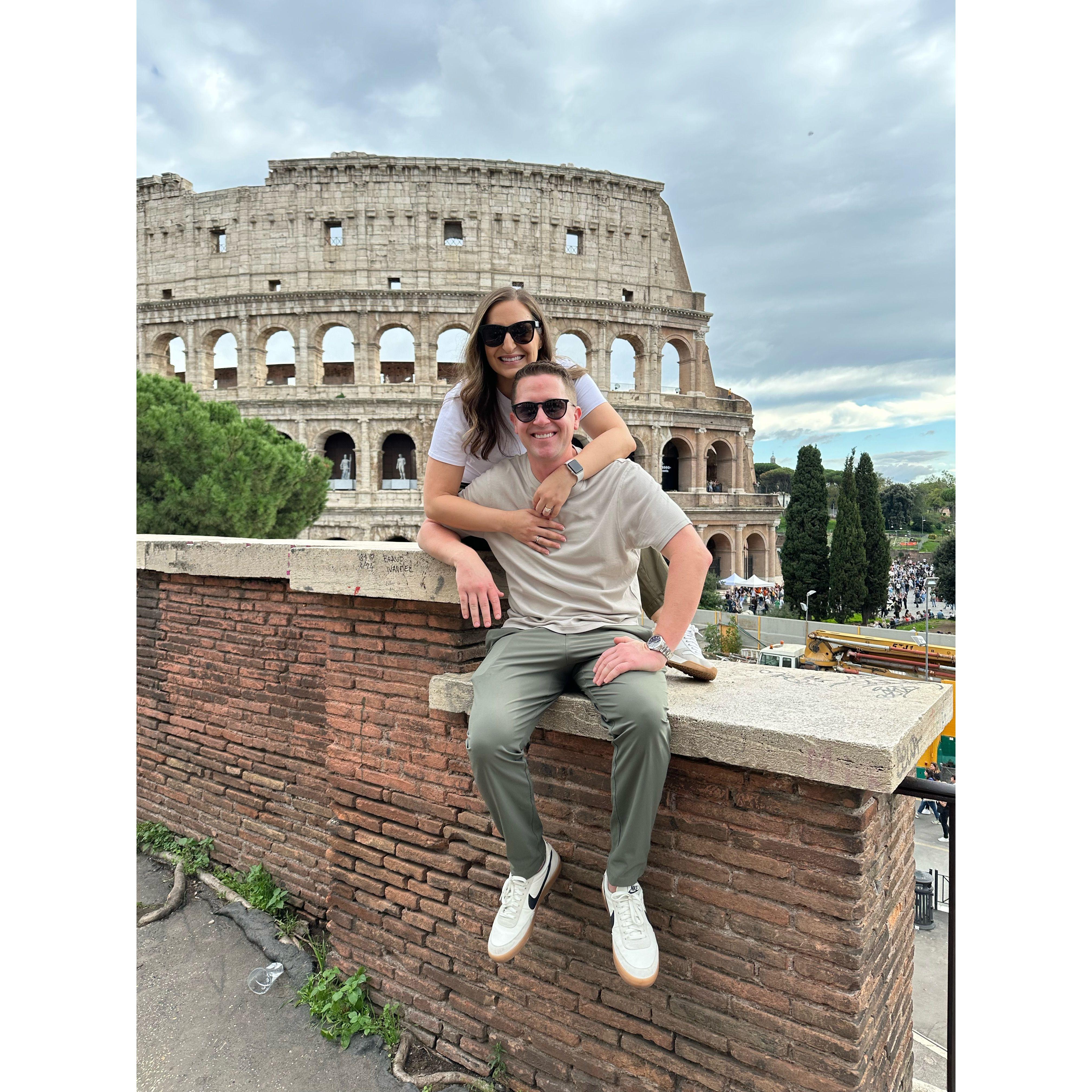 Before our tour in Rome, Italy.
