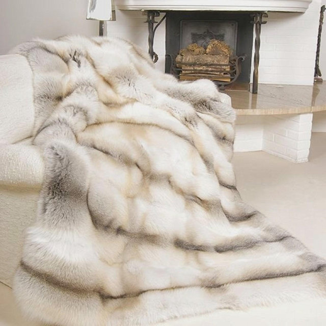 5stars full skin REAL FOX FUR throw/blanket, luxury cashmere style back lining,fur comforter,fur blanket,fur warmer,fur pillows
