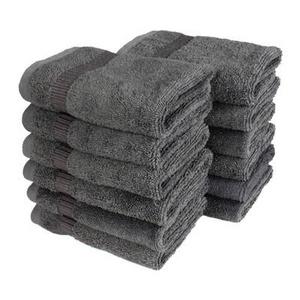 SALBAKOS - Cambridge Washcloth 12 pc Set - Salbakos - Gray