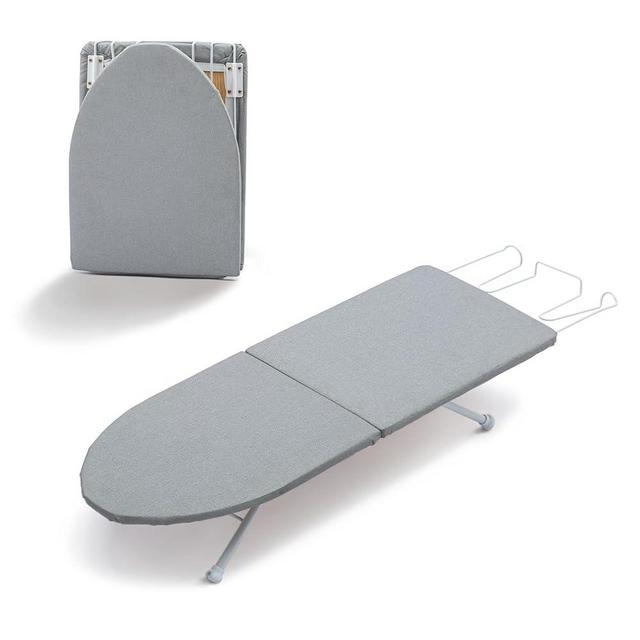 Small Ironing Board Tabletop with Iron Rest, Foldable Mini Iron Board with Cotton Cover, RAINHOL Folding Portable Travel Ironing Board for Spacing Saving 32"x12"