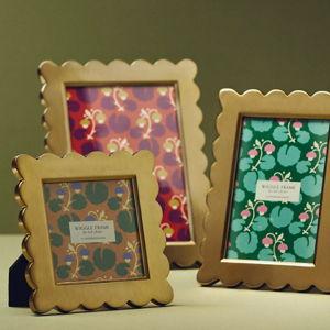 Handpainted Brass Wiggle Picture Frame