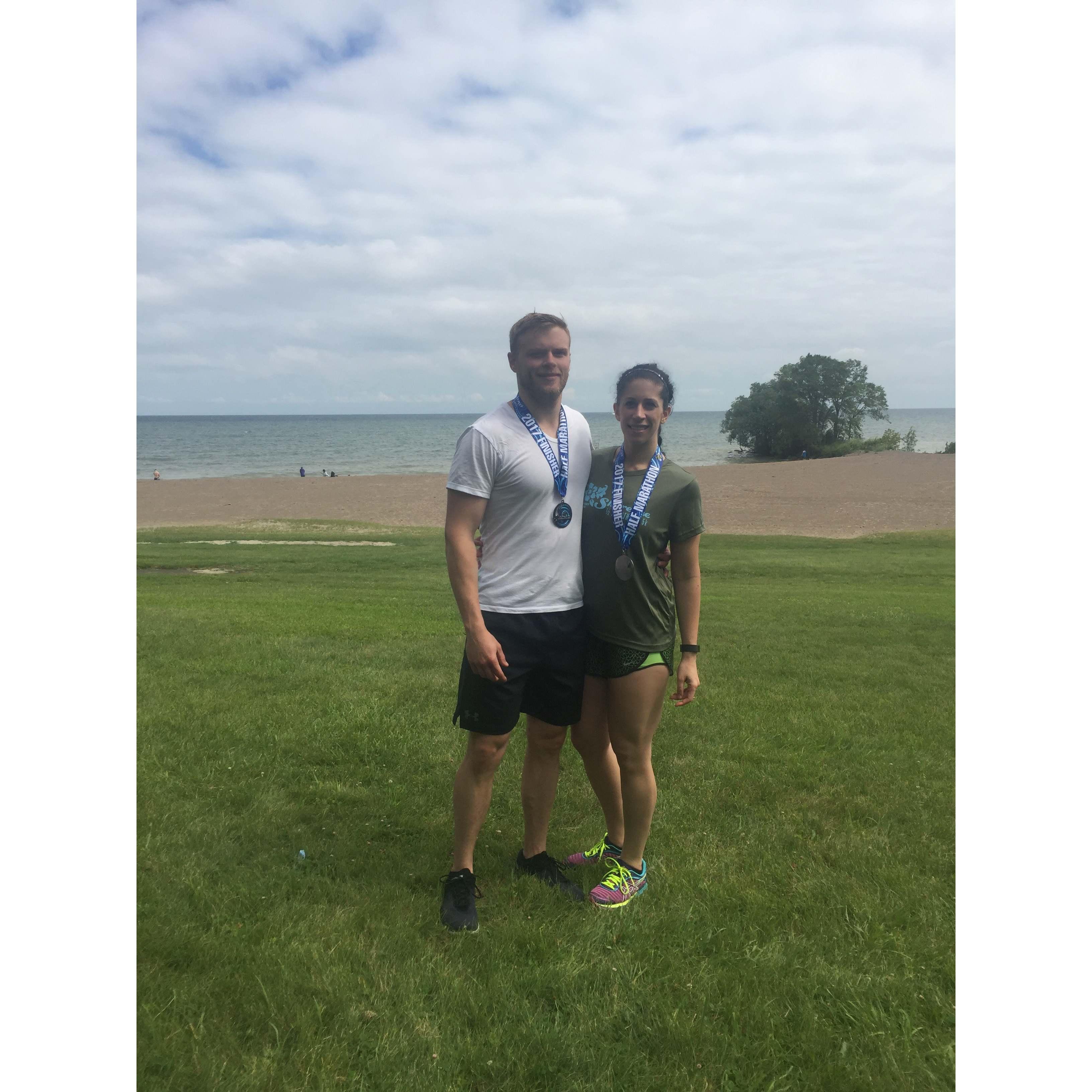 After our first half marathon we ran together in 2017!