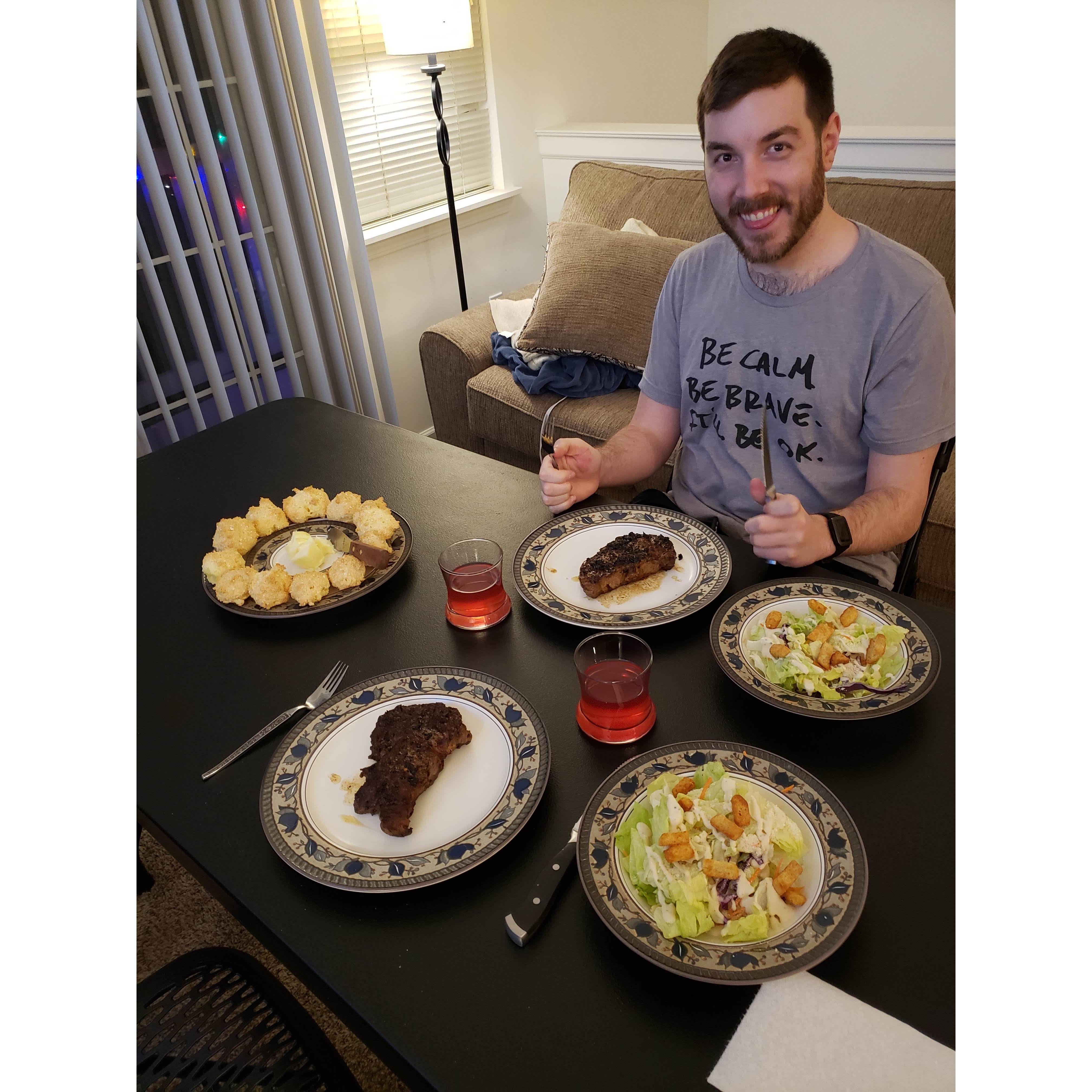 Valentines Day 2021-Steaks, Pao de queijo and Ceasar Salads  <3