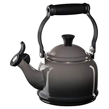 Le Creuset Q9401-7F Enamel-on-Steel Demi Teakettle, 1-1/4-Quart, Oyster