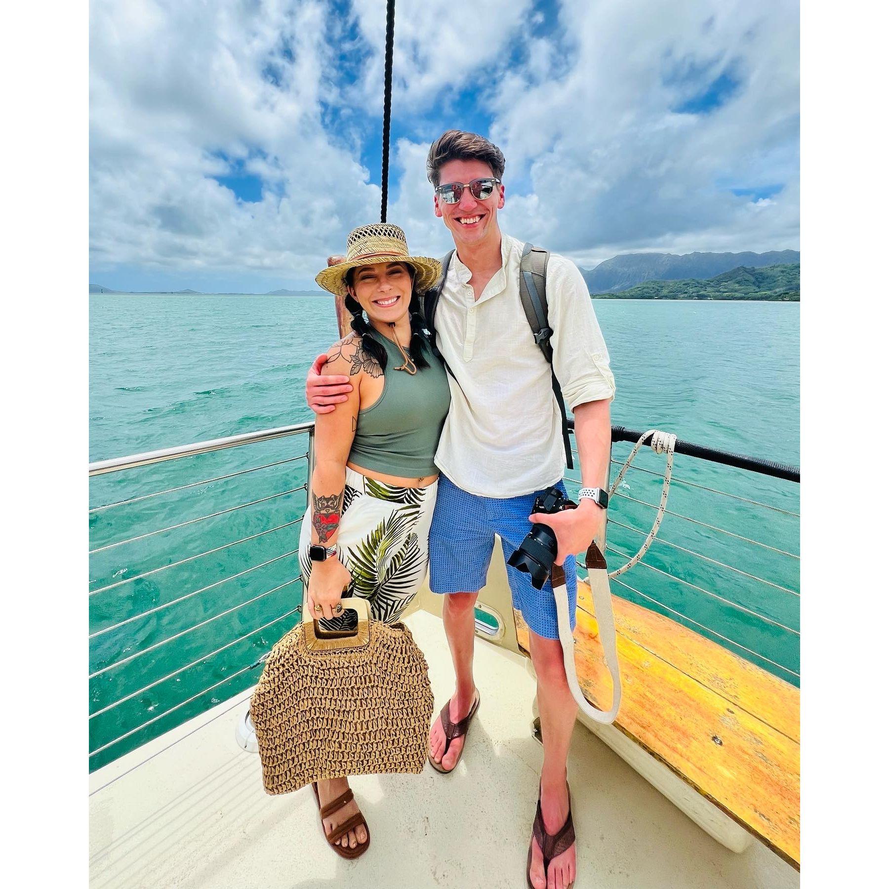 Exploring ancient fish ponds in Oahu, Hawaii.
