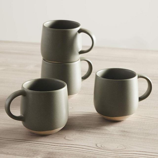 Mill Stoneware Dinnerware Collection Mug Stoneware Green Set of 8
