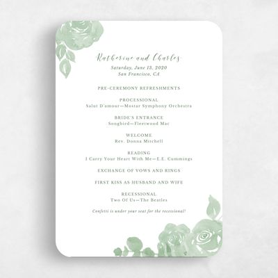 Green Rounded Wedding Program - Clemson