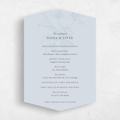 Blue Diamond Wedding Program - Cardinell