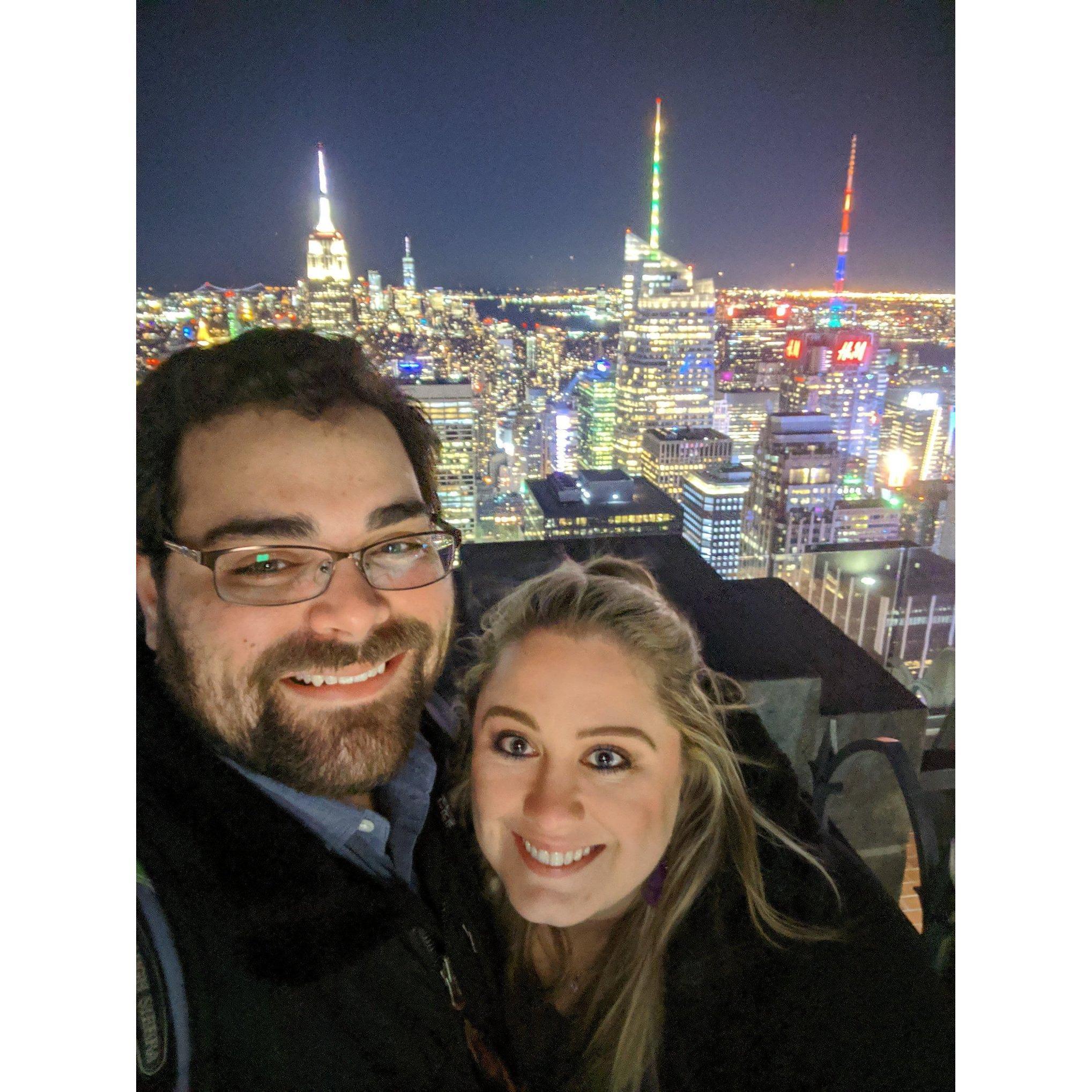 Right after Bryan proposed on top of the Rockefeller Center in NYC!