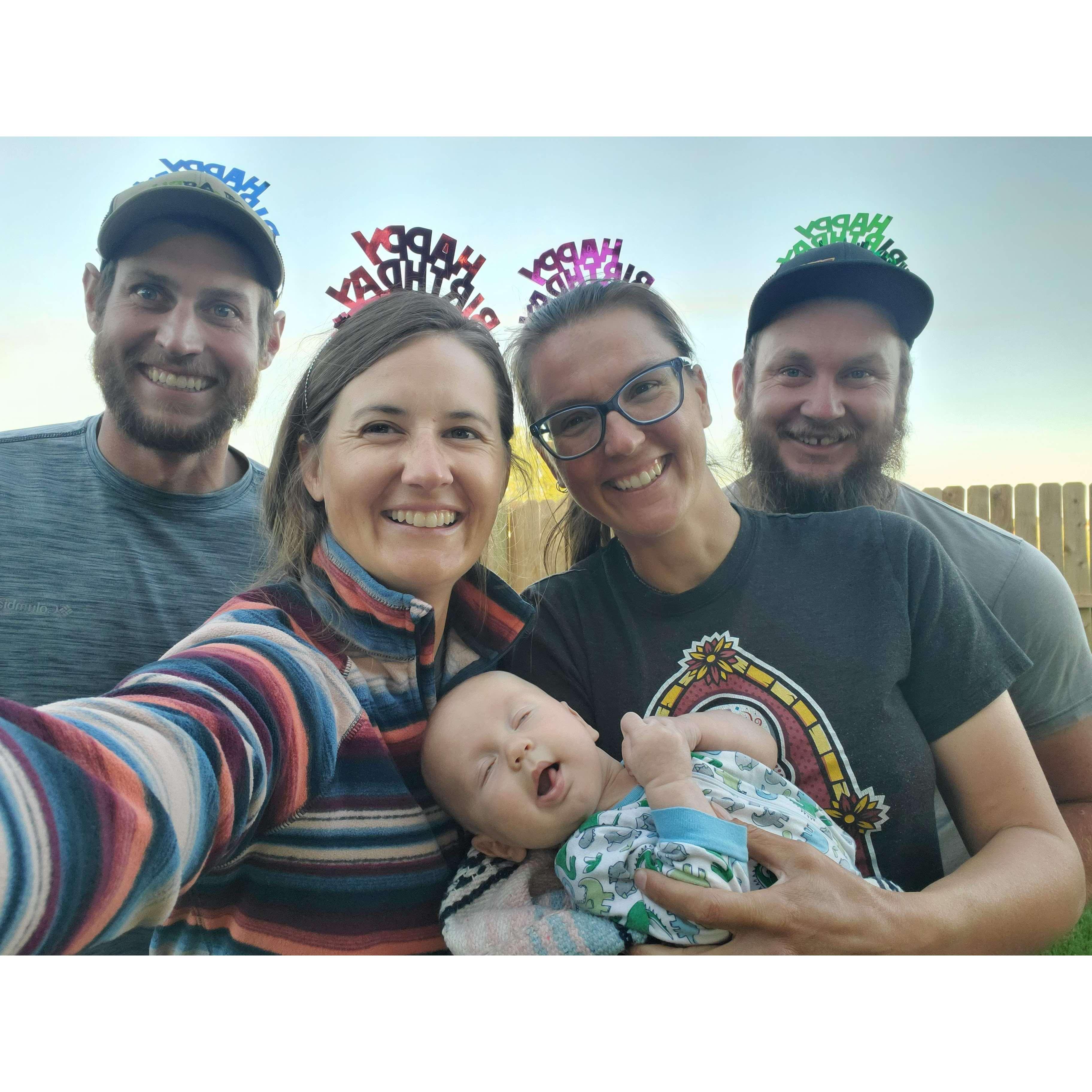 Molly's birthday 2022, featuring her baby and my godson Jameson!