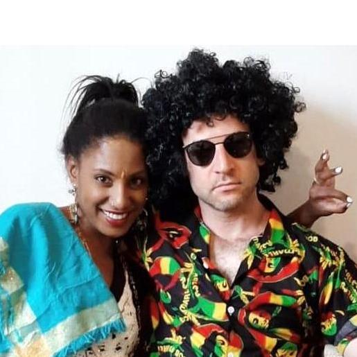 Dressing up and celebrating Purim in 2020.