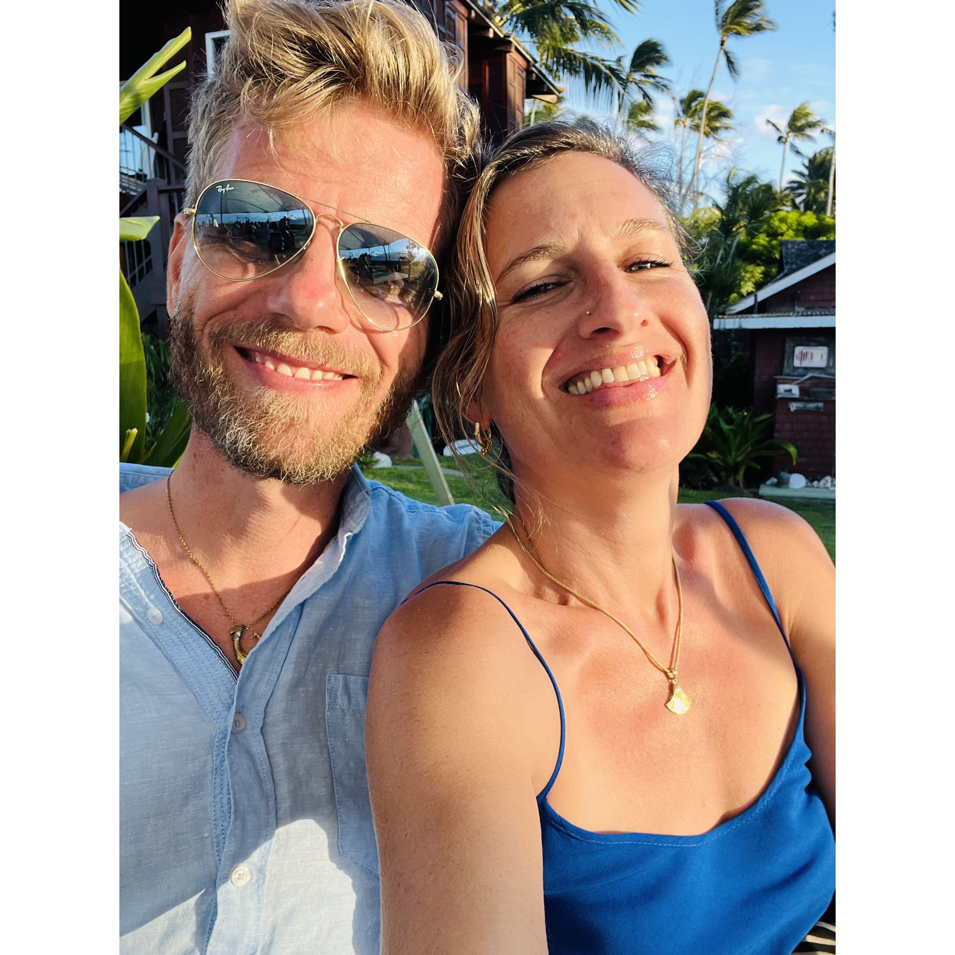 At our friends wedding in Maui.