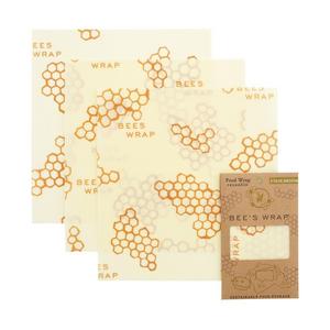 Bee's Wrap Medium 3 Pack, Eco Friendly Reusable Food Wraps, Sustainable Plastic Free Food Storage, Each Wrap Measures 10" x 11"