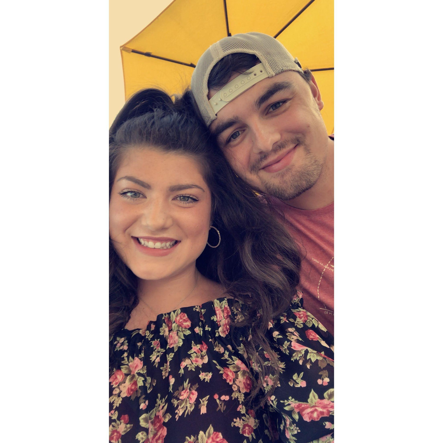 2020: Our first photo together and first "real" date at the Loading Dock when COVID restrictions were lifted on outdoor dining.