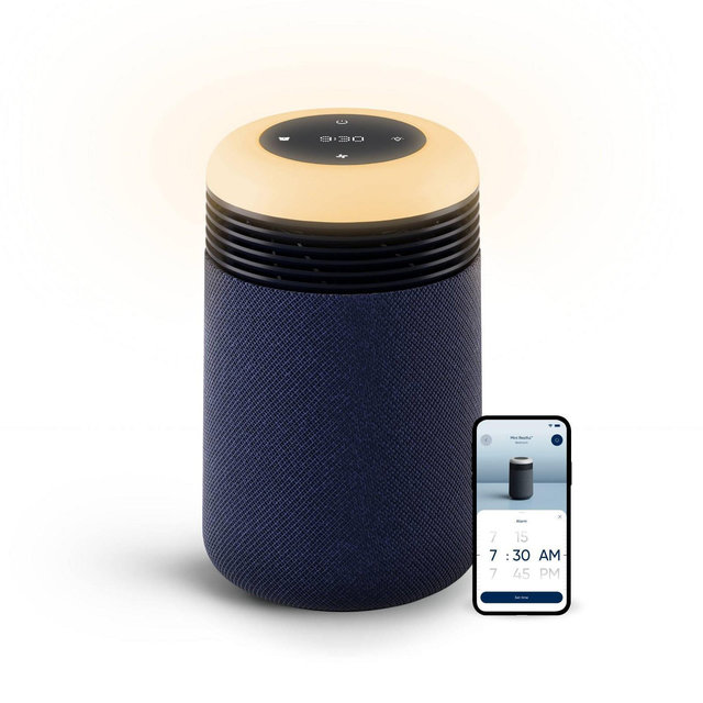 Blueair Mini Restful Air purifier and Sunrise Alarm Clock Midnight Blue