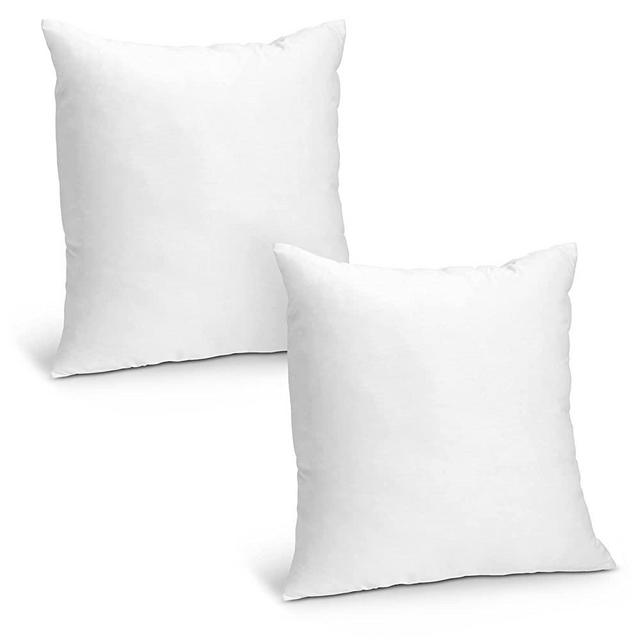 Foamily Throw Pillows Insert - (Pack of 4) Pillow 18 x 18 Inches for Bed  and Couch - 100% Machine Washable Cotton Indoor Decorative Throw Pillows
