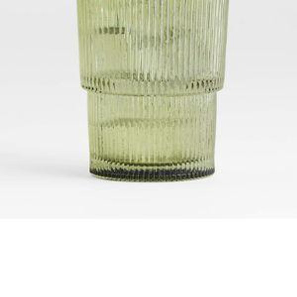 Atwell 16-Oz. Stackable Moss Green Ribbed Highball Glass