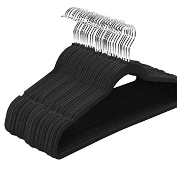 Utopia Home Premium Velvet Hangers - Pack of 50 Black