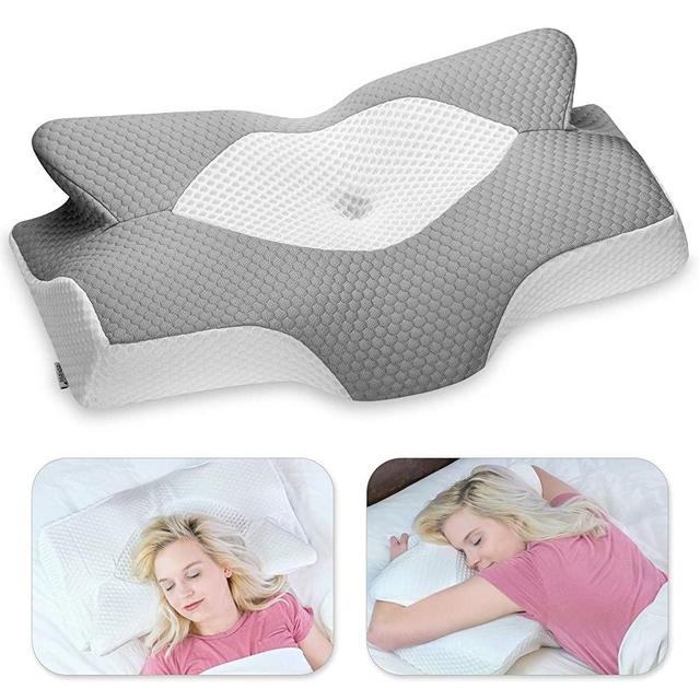 Elviros Cervical Memory Foam Pillow, Contour Pillows for Neck and Shoulder Pain, Ergonomic Orthopedic Sleeping Neck Support Pillow for Side Sleepers