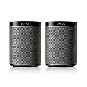 Sonos PLAY:1 2-Room Wireless Smart Speakers for Streaming Music - Starter Set Bundle (Black)